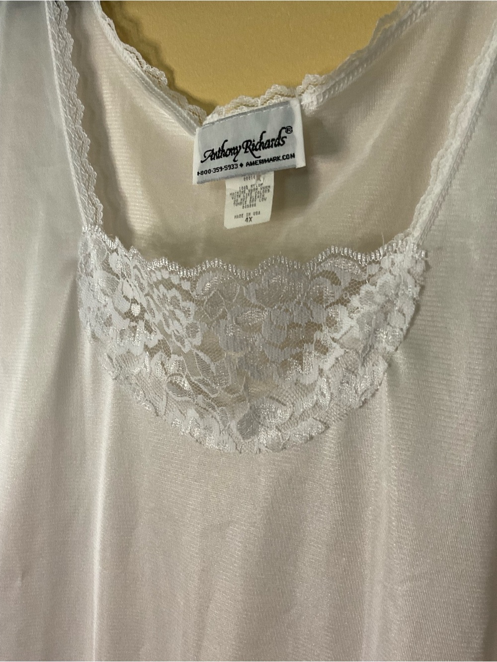 Anthony Richards Plus White Lace-Trim Slip - Picture 3 of 6